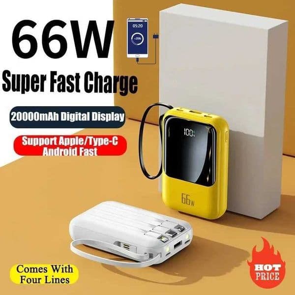 New Arrival Hot Mini Power Pack 20000mAh 66W Fast Charging External Battery Charger PD 20W Flash Charging Source Box Z241026