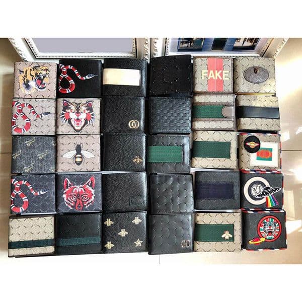Classic Designer Real Leather Wallet - Unisex Credit Card Holder wallets with PVC Coating & Box (Size 11x9cm)