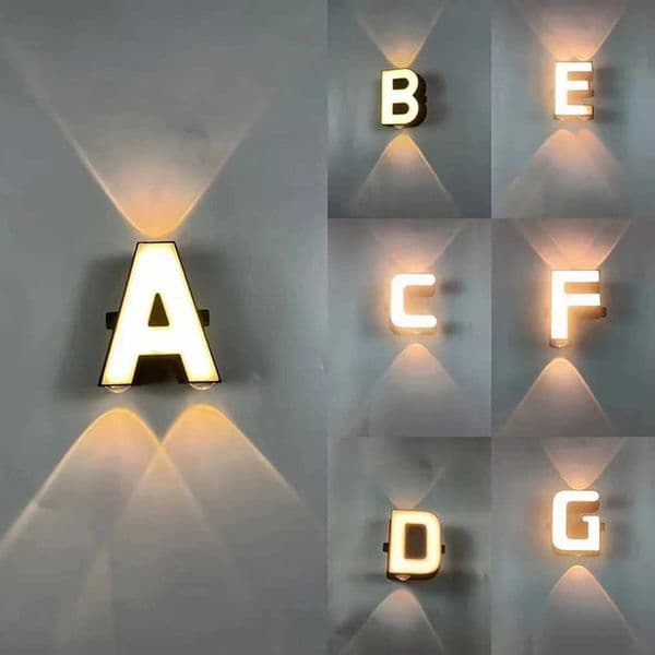 LED wall light AC85-265V English letter IP65 waterproof outdoor wall light modern style LED light warranty for 3 years X241025