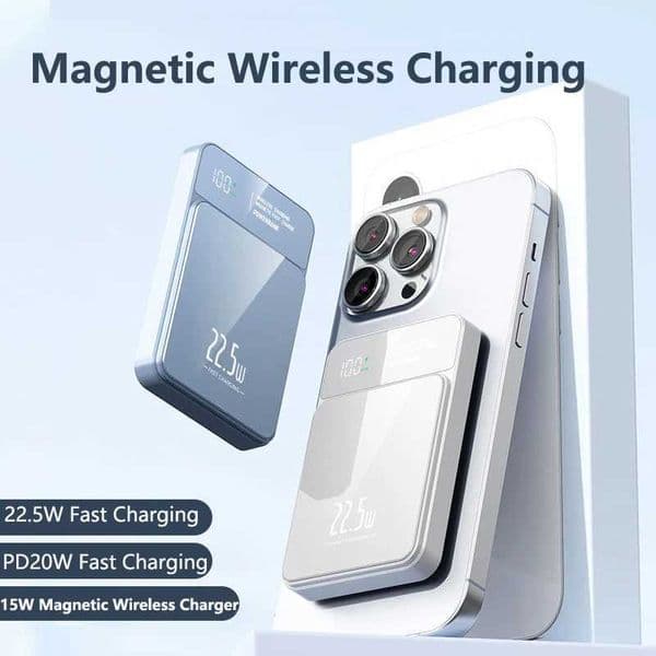20000mAh magnetic wireless power pack 22.5W fast charging iPhone 15 14 13 12 S24 S23 power pack magnetic ring M241026