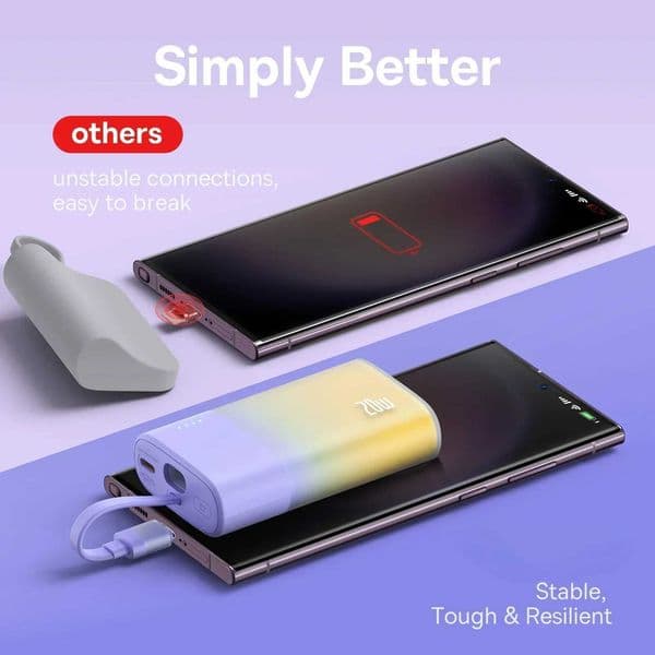 New Arrival New portable 20W power pack 5200mAh PD fast charging power pack battery charger with built-in cable suitable for iPhone 14 13 12 11 Pro Max Z241026