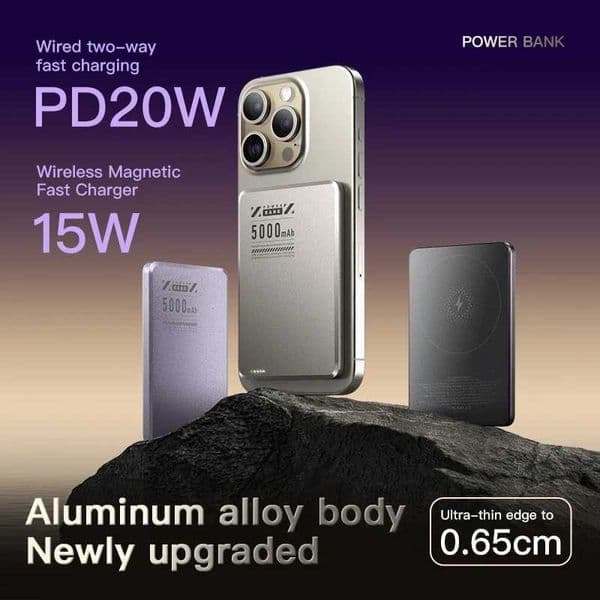 New Arrival New 10000mAh thin wireless power pack magnetic 20W portable fast charging external battery suitable for iPhone 15 14 12 Z241026