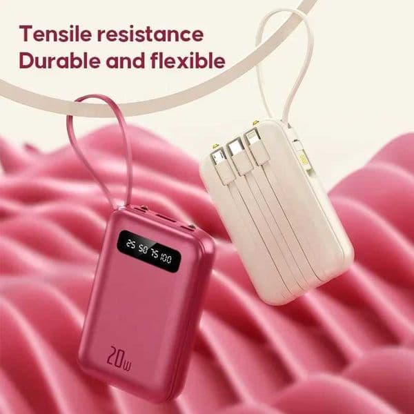 New Arrival 20000mAh for Women Large Capacity Fast Charging Portable Mobile Power Supply Charger with 4 Cables Power Bank Luxury Power Bank T250305