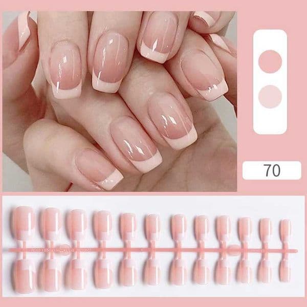 Luxury 24 Pieces/Set Press On Nails Complete Set Of maquillaje Artificial Wearable Beauty Tips French White Fake Nail Art ljj