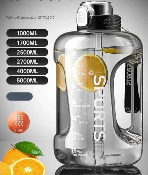 1L UP To 5L Gym Cycling Bottle Cup Outdoor Sport Large Capacity Water Bottle Kettle Fitness BPA FREE Scale Drink Bottle for MenXJ241026