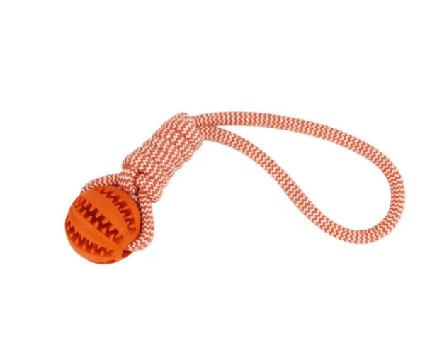 IQTE shine 6000 Wear-Resistant Rubber Dog Chewing Toy Teeth Grinding Pet Rope Ball #50-1600