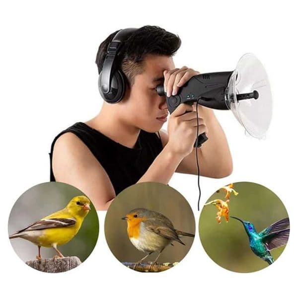 Birds Listening Telescope Compact Size Clear Sight Parabolic Antenna Directional Microphone Easy blackXJ241028
