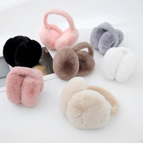 Fashion Autumn Winter Earmuff Men Warm Cute Plush Solid Color Ear Muffs Adjustable Foldable 241028