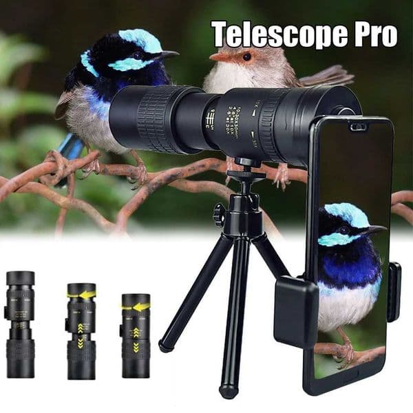 4K 10-300X40MM er Telephoto Monocular Telescope Zoom Monocular Binoculars Pocket Telescope for Smartphone Take PictureXJ241028