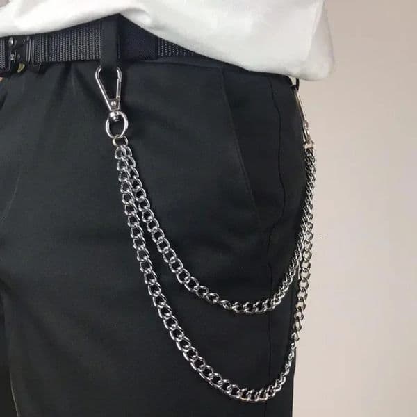 Metal Punk Rock Layered Chain Keychains for Men Women Waist Key Wallet Jeans Hiphop Pants Belt Chains Jewelry Accessories 241028