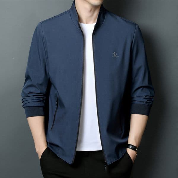 2026 autumn and winter new lightweight stand up collar business casual jacket for middle aged and young men loose top trend