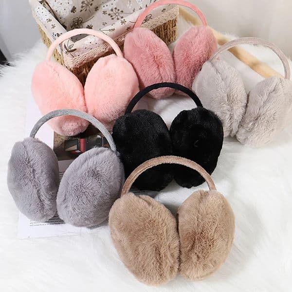 Portable Folding Winter Warm Earmuffs Fashion Solid Color Earflap Outdoor Cold Protection Soft Plush Ear Warmer 241028