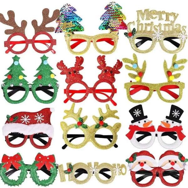 Christmas Glasses Plastic Decorative Glasses Children Xmax Party Clothing Accessories Photos Props Christmas Decoration W241029