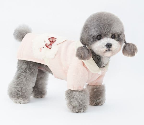Lovely Pet Clothes Soft Fleece Puppy Outwear Clothes Autumn Winter New Dog Apparel Cute Bowknot