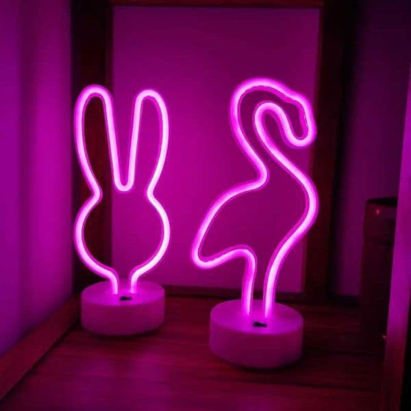 LED neon lights night lights logos flamingo rabbits table lights childrens bedrooms parties birthdays holidays decorations childrens gifts X241028