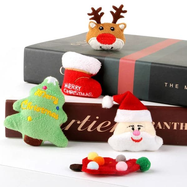 Soft Plush Toy Christmas Theme Adorable Fine Sewing Bite Resistant Stuffed For Pets Dogs Cats 241028