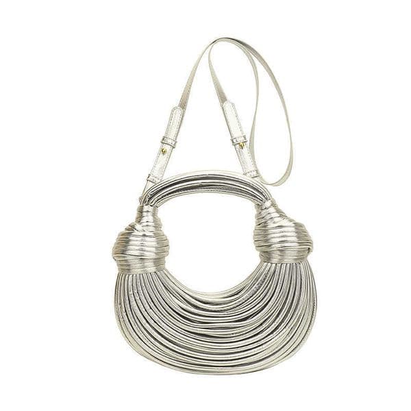CMM Metal Noodle Armpit Bag New Fashion Shiny Face Hand Held Womens Shoulder and Crossbody Dumpling Bag