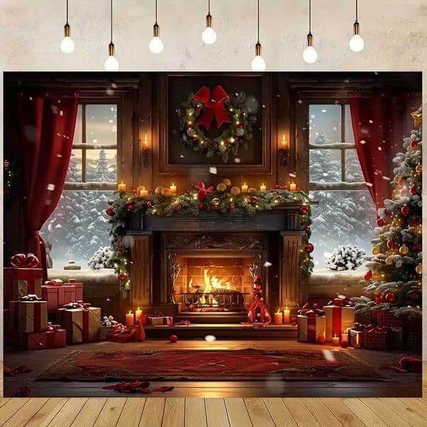 Christmas Party Decoration Background Clothing Inventory Garden Christmas Tree Tapestry Suitable for Home Outdoor Decoration W241029
