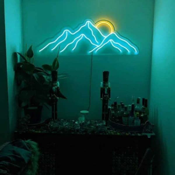 Customized 5V USB Fountain LED Neon Light Logo Sunrise Home Decoration Sunrise Home Decoration Sunset Wall Art Mountain Light X241028