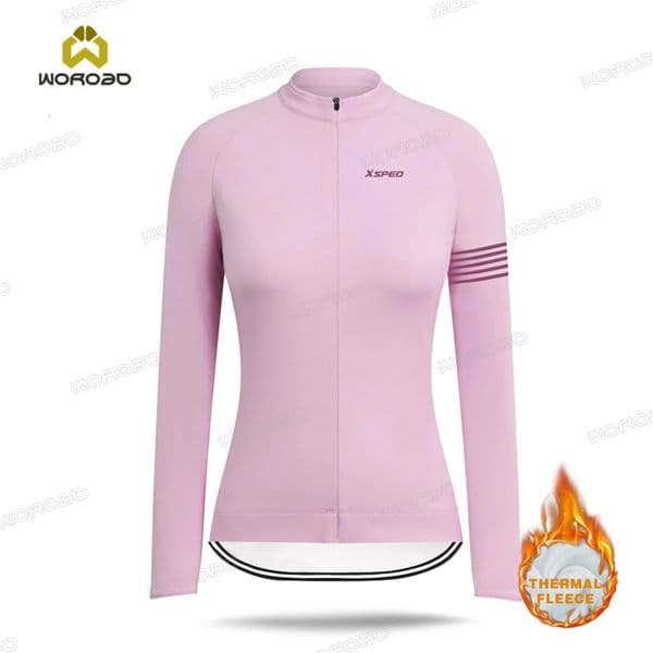 Winter Cycling Clothing Jersey Thermal Fleece Woman Long Sleeve Shirt Lady MTB Road Bike Tops Training Uniform Maillot Ciclismo 241030