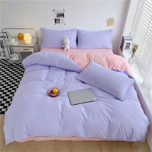 Simple style 100% cotton down duvet cover large 3-piece solid color bedding set 1-piece duvet cover and 2-piece set purple X241029