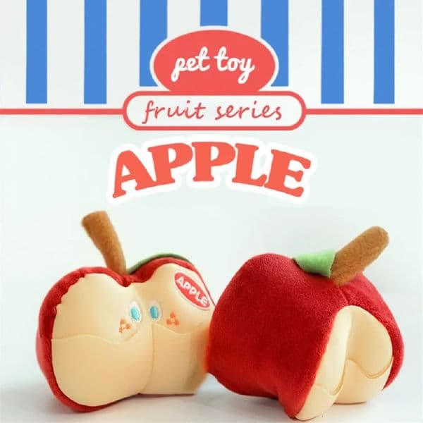 Ins Fruit Series Dog Toy Apple Hidden Food Cute Squeaky Pet Interactive Plush Non Toxic Toys Stuff 241028