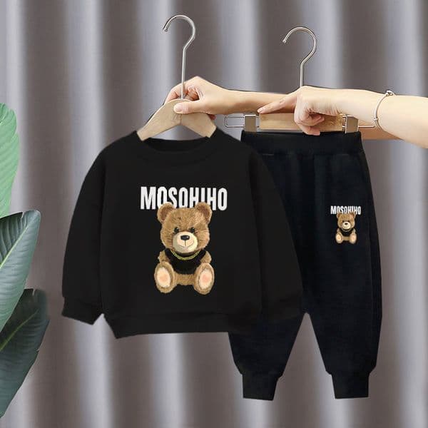 Tracksuit Children Sweatshirt Bear Sets Boys Baby Girls Clothes Fashion Kids Sports Clothing Suits Outfits 2pcs Cotton Toddler Pants Z260302