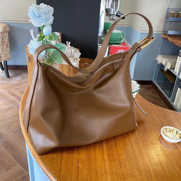 Large Purses for Women Hobos Tote Bags Shoulder Handbags Solid Color Soft Leather Minimalist Female large Capacity Crossbody BagXJ241029