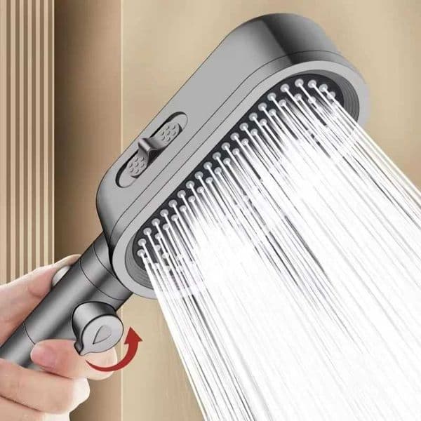New High Pressure Shower with Filter Stop Button 3 Mode Adjustable Water Saving Nozzle Eco Bath Shower Bathro Accessories M241030