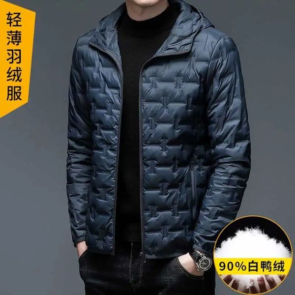 2023 Winter Men Thick Plush Hooded Down Jackets Windproof Lightweight Jacket Casual Coat Male 90Duck 241024