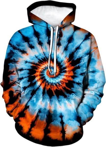 Hoodie for Mens Womens Funny Tie Dye Hoodie Colorful Spiral Theme Sweatshirt Graphic Hoodies sweatshirt Trendy Warmth cool