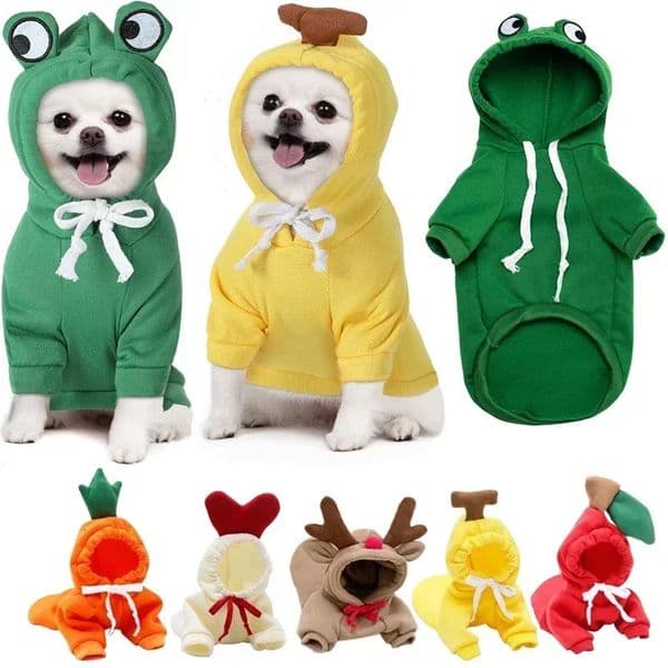 Cold Sweatshirt Puppy Warm Clothes Dog Large Weather Pet For Sweater Dogs Hooded Costume Fruit Cat Coat Medium Small 241028