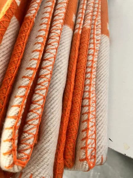 Blanket Orange H 90%WOOL 10%CASHMERE Thick Big Size Cushion Living room sofa Ins Pillow Home