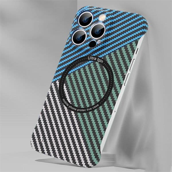 For Magsafe Magnetic Wireless Charging Carbon Fiber Matte Phone Case For iPhone 12 13 14 15 16 Pro Max Luxury Shockproof Armor Cover