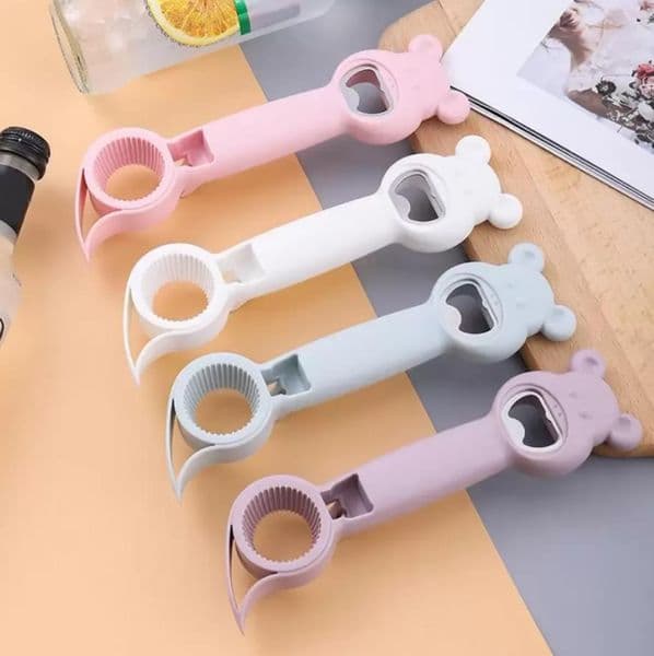 4 In 1 Bottle Opener Beer Corkscrew Manual Lid Remover Multifunctional Can Jars Opener Kitchen Accessories Household Safety Wholesale