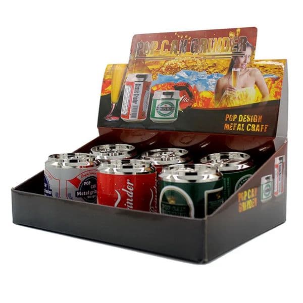 Unique Design Cans Beer Bottle Herb Tobacco Grinder 52mm Diameter 4 layers Metal Herbal Dry Slicer Hand Muler Colorful Grinders