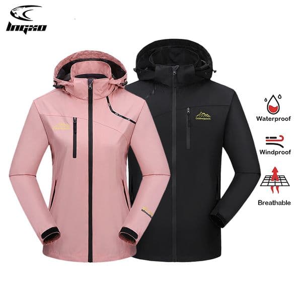 Outdoor Jackets Hoodies LNGXO Men Women Hiking Jacket Waterproof Camping Trekking Climbing Windbreaker Outdoor Softshell Rain Coat Oversized Outerwear 230907