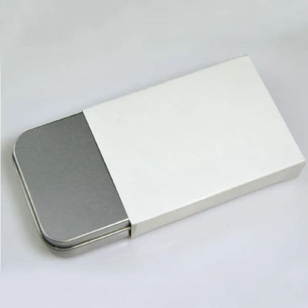 wholesale Empty Packaging boxes Silver Metal Tin Box For Oil Lighter Gift Set Case Tinplate container 8x6x2cm LL