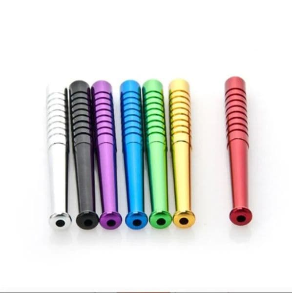 55mm 78mm Baseball One Hitter Pipe Metal Snuff Straw Sniffer Smoking Accessories Tools Snorter Nasal Tube Snuffer For Hookahs Bongs LL