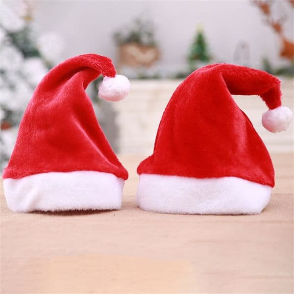 Christmas party decorations Christmas short plush hats Christmas adult and child kids hats Christmas cap by Ocean-shipping P77