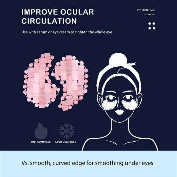 Jade Under-Eye Mask Cooling Sleeping Beauty Mini Eye Massage Patch Natural Rose Quartz Eye Patch Massage Relaxation Beauty Anti Aging Therapy Mini Masaje Ocular
