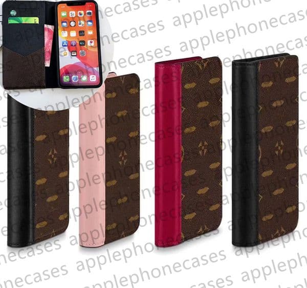 Luxury Leather Folio Phone Case Designer iPhone Case Flip Card Holder for Apple iPhone 15 14 13 12 11 Pro Max 14Plus 14promax Xs XR 7P 8 Brand Wallet Card Slot Mobile Cover