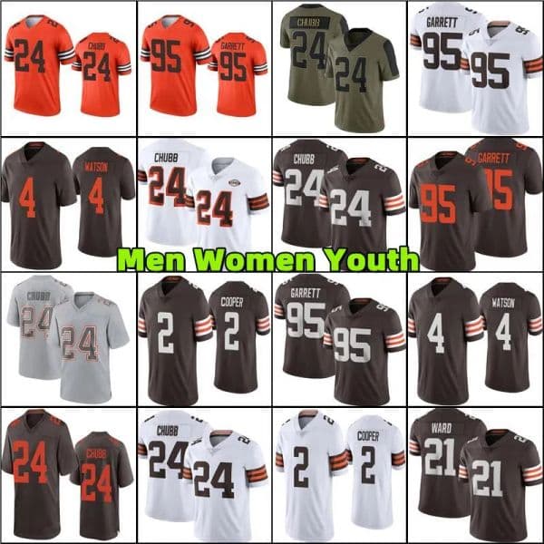 4 Deshaun Watson Jersey Football Brown 2 Amari Cooper 24 Nick Chubb Myles Garrett Jerseys Chase Winovich Jeremiah Owusu-Koramoah Denzel Ward