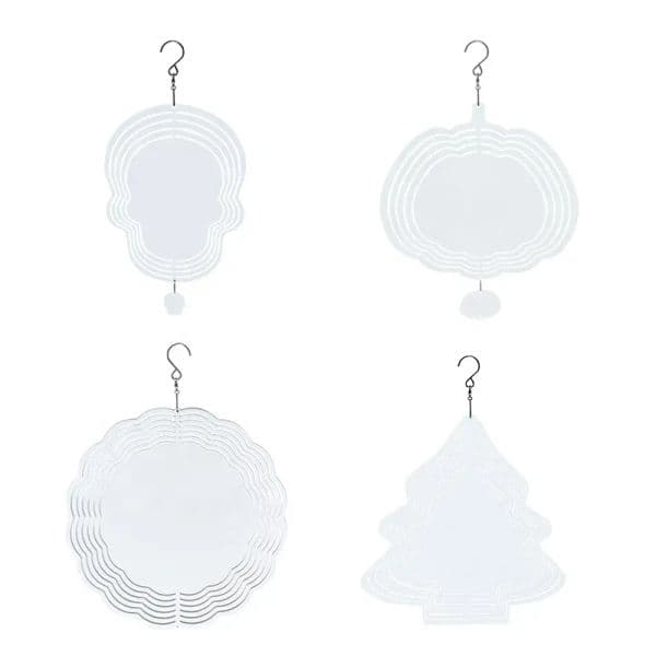 8 Inch Wholesale Sublimation Blank Wind Spinner White Aluminium Metal Hanging Spinners Blanks For DIY DOUBLE Sides Printable Garden Decoration Crafts Ornaments