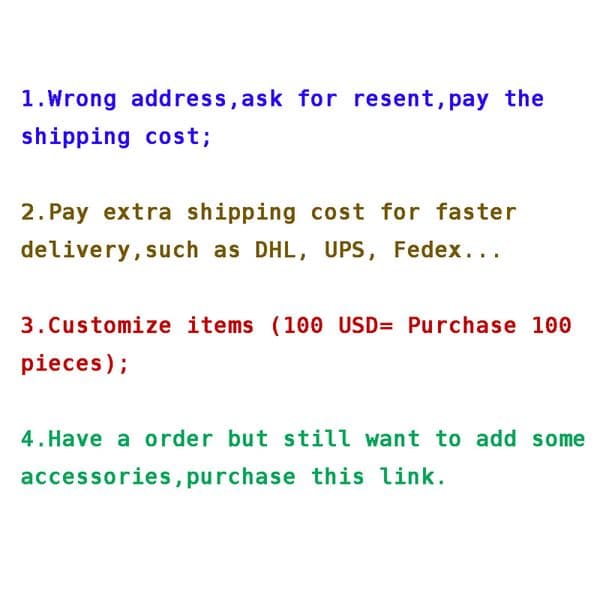 2026 Custom Shop: Special Order Link For Additional Costs, Personalized Items, Or Unique Requests Free Shipping