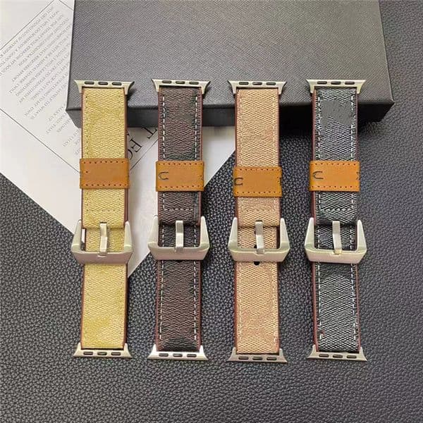 Top Designer Watchbands Strap For Apple Watch Band 44 42 45 38 40 41 49 mm iwatch 8 7 6 5 4 3 2 Bands For Man And Woman Genuine Leather flower Letter Print Straps 56832