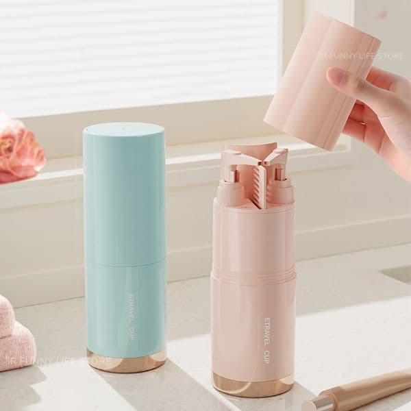 Toothbrush Holders Multifunctional Travel Toothbrush Case with Mirror Comb Towel Toothpaste Container Toothbrush Holder Travel Organizer 230918