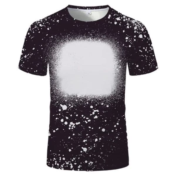 Sublimation Blank T-shirt Front Bleached Polyester Short-Sleeve Tye Dye Tee Tops For DIY Thermal Transfer Printing Adults Kids Sizes
