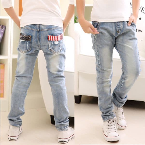 Jeans Autumn Spring Baby Boys Pants Kids Clothes Cotton Casual Children Trousers Teenager Denim 414Year 230920