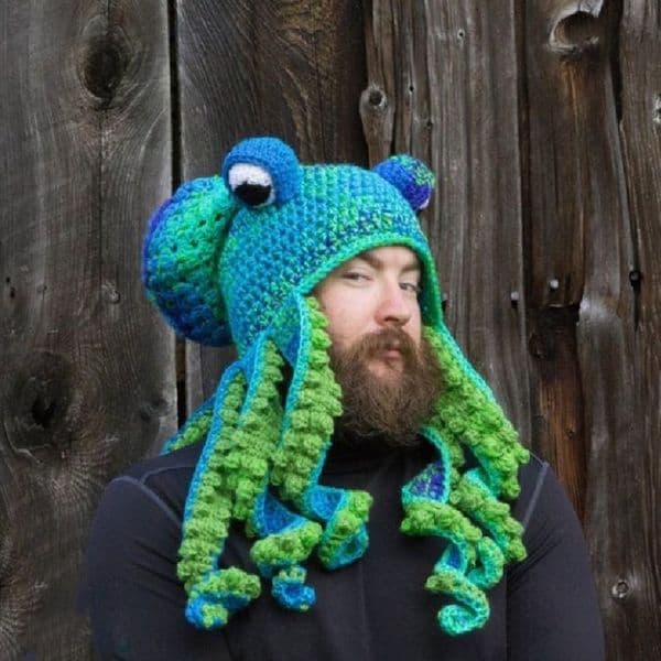 Party Hats Fashion Octopus Hat Halloween Party Funny Headgear Octopus Knitted Headgear Year Gift 230923